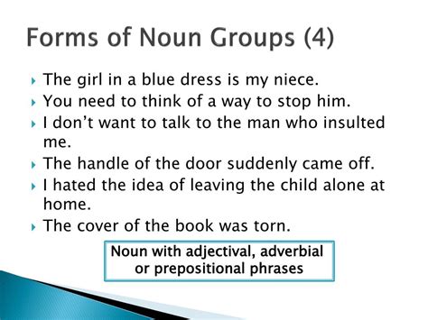 PPT The Noun Group PowerPoint Presentation Free Download ID