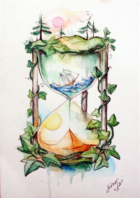 Time For Nature By Artofasthar Ilustracion Acuarela Dibujos Simples