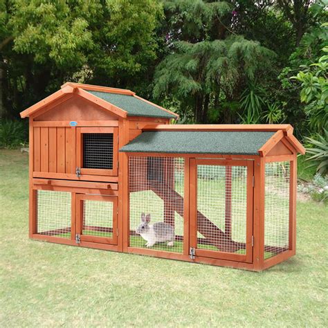 Jaxpety 58 Wooden Rabbit House Chicken Coop Backyard Hen Wooden Hutch