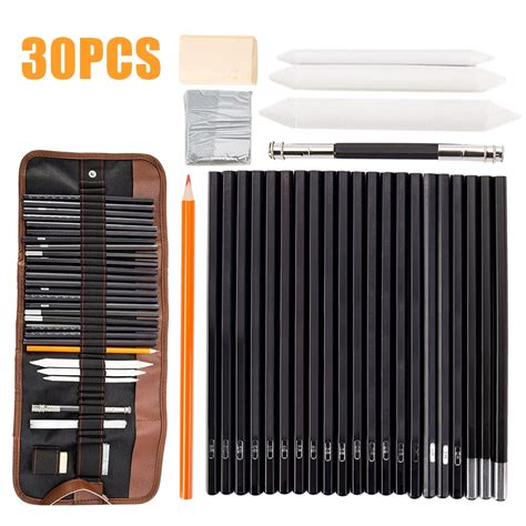 Willstar 30pcs Sketch Charcoal Pencil Eraser Set Art Craft With Pouch