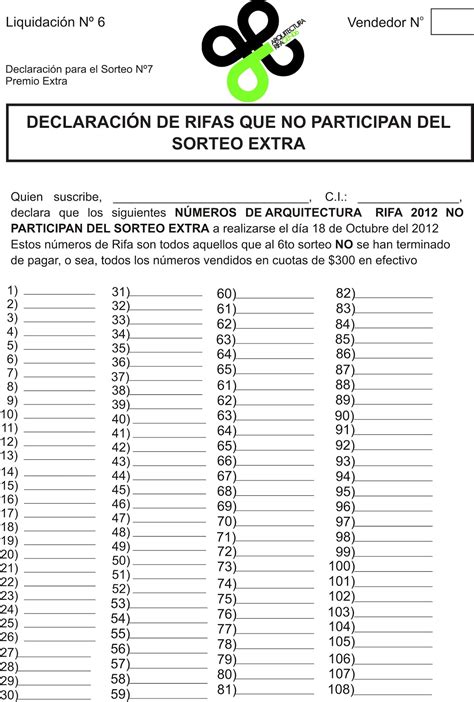Tabla Para Rifas En Excel Collection Of Formato De Numeros Para Rifa
