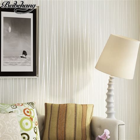 Beibehang Modern Simple Solid Color Striped Wallpaper Living Room Tv