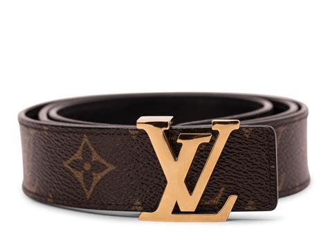 Pre Owned Louis Vuitton Belt Initiales Reversible Monogram 1w Noir Black Brown In Brown Noir