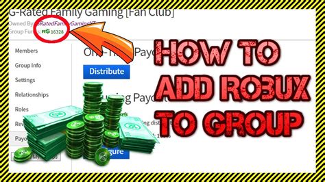How To Add Funds To Your Roblox Group Add Robux To Group Funds And