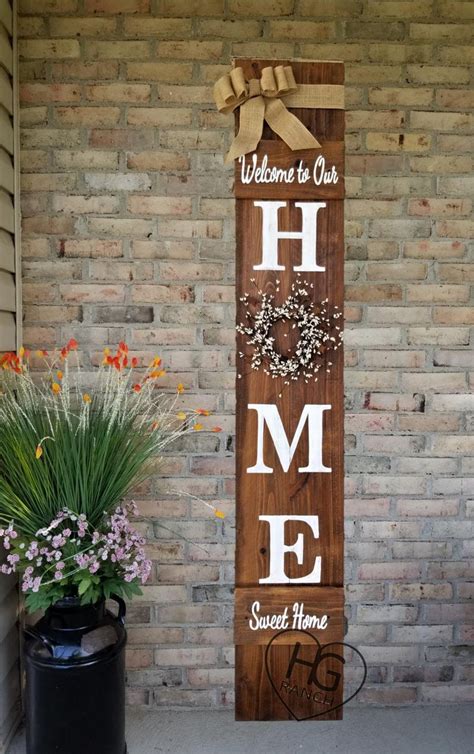 6 Porch Sign Home Welcome Sweet Home Farmhouse Spring Etsy Door