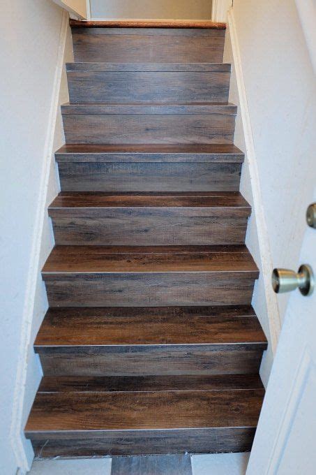 Carpet installed on stairs and hallways usually get the most abuse. DIY Faux Wood Tile Stairs On a Budget | Faux wood tiles ...