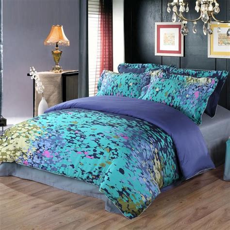 Size queen comforter sets : Violet Purple Turquoise Lotus Pool Oriental Inspired ...