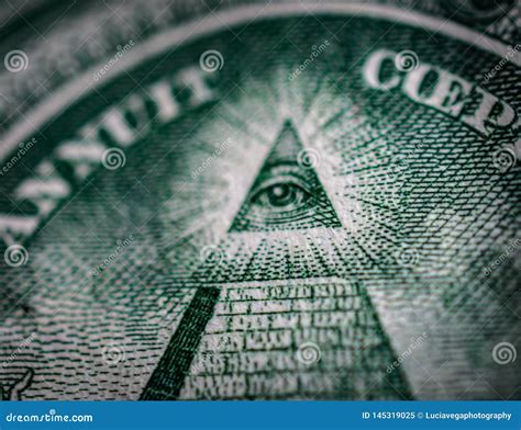 Close Up Of Triangle And Eye On Dollar Bill Stock Image Image Of Bill