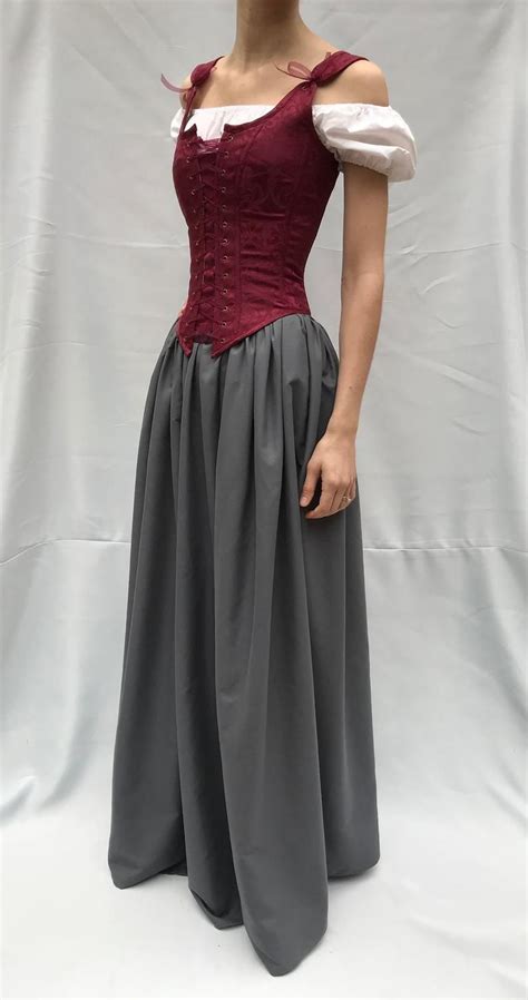 Long Grey Gathered Maxi Skirt For Renaissancehistorical Etsy