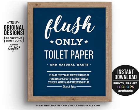Please Do Not Flush Anything But Toilet Paper Wood Vinyl Wall Etsy