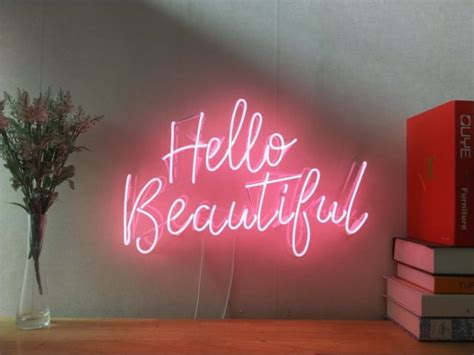 Custom neon led signs wall art neon lamps and night lights are ideal for bedroom decorations home improvement and to brighten up any living space. New Hello Beautiful Neon Sign For Bedroom Wall Home Decor ...
