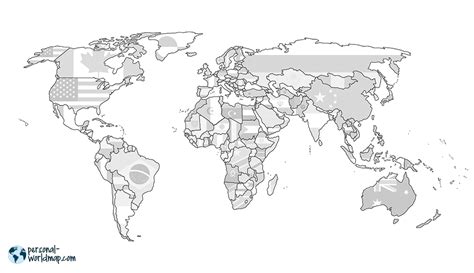 Weltkarte din a4 zum ausdrucken kostenlos best micro sim. my travel map - visited countries map - travel map ...