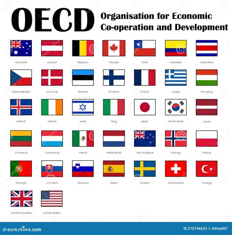 Organisation For Economic Cooperation And Development Oecd Flags