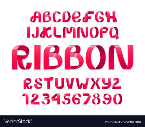 Red Ribbon Script Font Royalty Free Vector Image