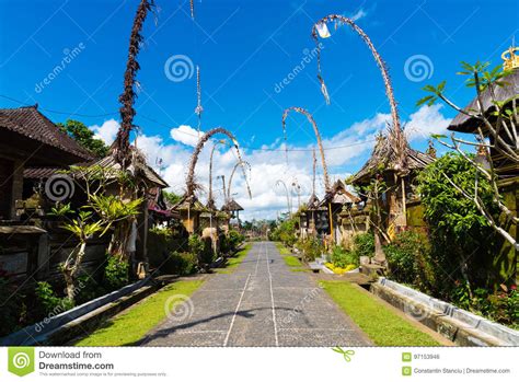 Penglipuran Traditional Balinese Village Near Ubud On The Island Of