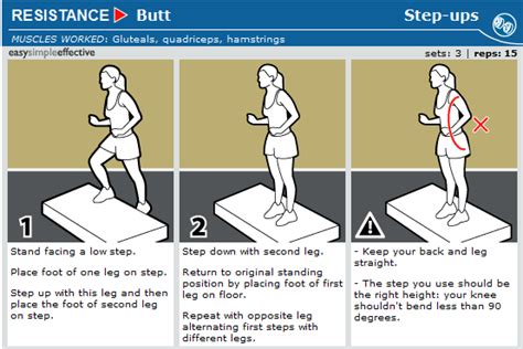 Step ups can help you improve your lower leg strength, as well as cardiovascular capacity and endurance. Step ups | Health24