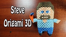 Steve (Minecraft) En Origami 3D TUTORIAL - YouTube