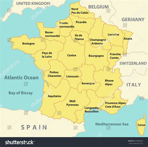 Map Of France And Surrounding Countries Map Vectorcampus Map
