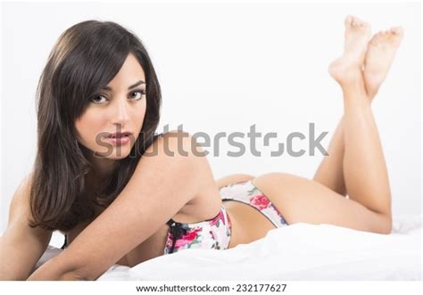 Voluptuous Girl Stretched Bed Stockfoto Shutterstock