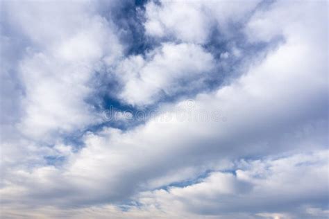 Lines Of White Clouds Different Shape On The Sky Stock Photo Image