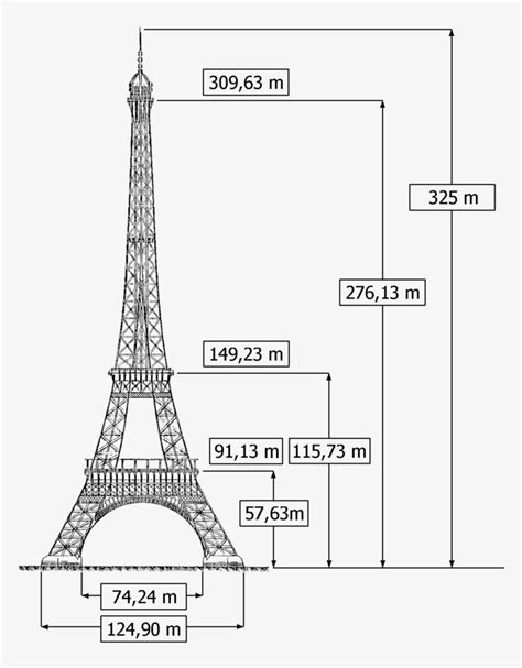 Eiffel Sizes Eiffel Tower Arch Measurements Png Image Transparent