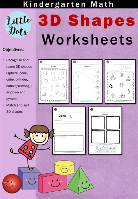 Kindergarten Math 3d Shapes Worksheets And Activities Shapes