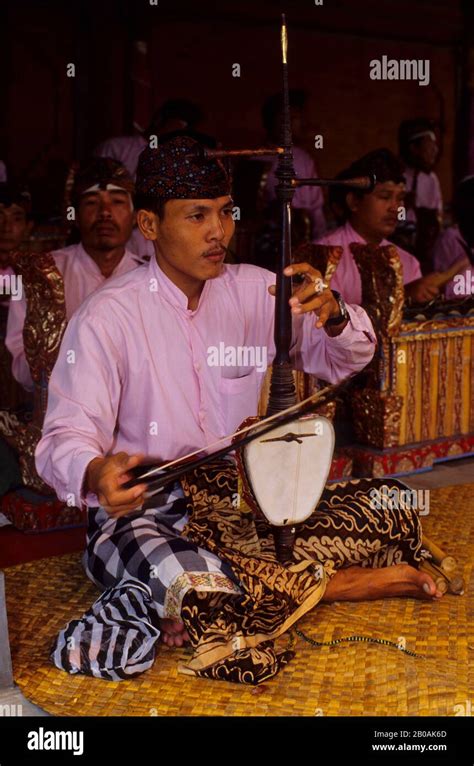Indonesia Bali Gamelan Orchestra String Instrument Rebab Stock