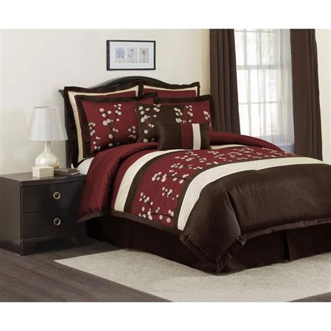 Black and red bedding set can you give you that. Lush Decor Red Cocoa Flower 8-piece Comforter Set - Free ...