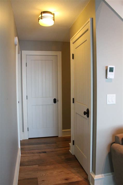 Interior Doors Sleek Cottage Style With White Molded Plank Doors