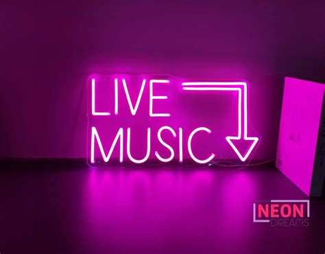 Live Music Neon Sign Led Neon Light Signs For Parties And Etsy