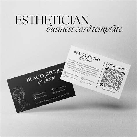 Esthetician Business Card Template Beauty Business Branding Etsy