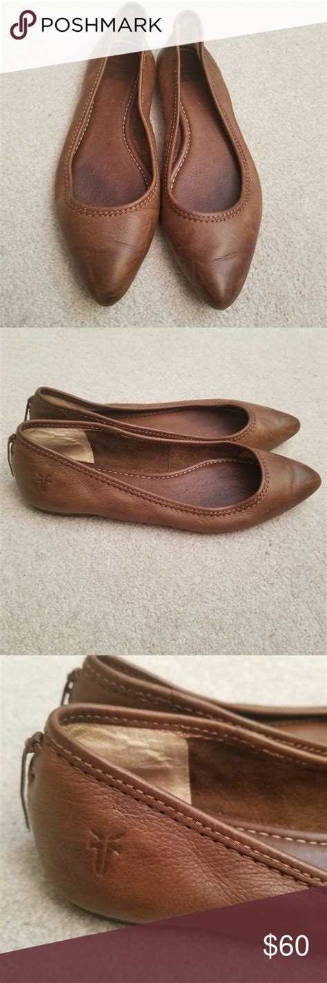 Frye 7m Brown Leather Regina Ballet Flats Brown Leather Ballet Flats