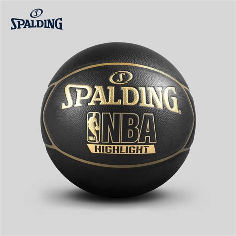 Genuine Spalding Highlight Golden Nba Logo Indoor Outdoor Pu Basketball