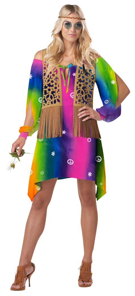 Hippie Chick Xs Uk 6 8 Ladies Sixties Fancy Dress Hippy Womens 1960s