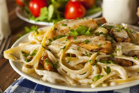 Fettuccine Alfredo With Grilled Chicken Five Eggs