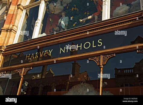 Harvey Nichols Shop Store Signage Close Up Leeds West Yorkshire England