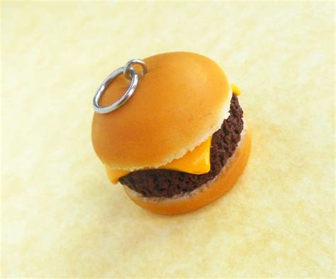 Polymer Clay Cheeseburger Charm By Scrumptiousdoodle On Etsy