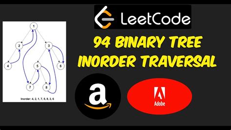 Leetcode 94 Binary Tree Inorder Traversal Leetcode Solution Youtube