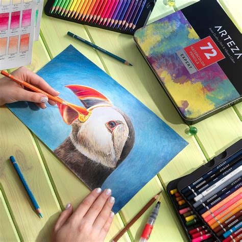 Arteza Professional Watercolor Pencils Set Of 72 Multi Colored Art