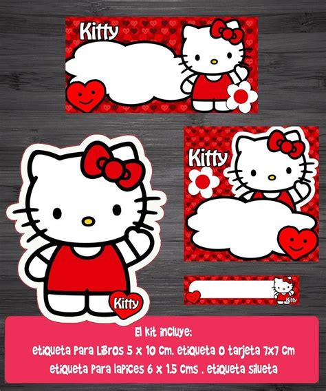 Kit Imprimible Etiquetas Escolares Hello Kittie 3 Editable Mercado