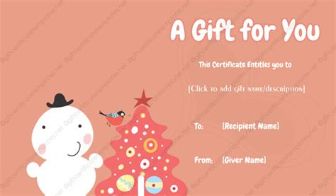 Looking for a gift certificate template for word whether you are searching for that perfect christmas gift certificate, holiday gift certificate, birthday gift i recommend editing your gift certificate templates in a photo editing program like photoshop or. Christmas Gift Certificate Template 14