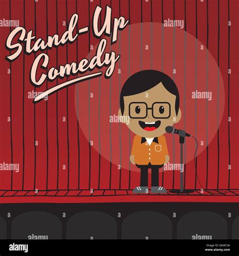 Male Stand Up Comedian Cartoon Character Stock Vector Image And Art Alamy