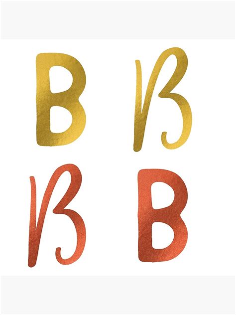 Monogram Letter B Faux Gold Sticker Pack Poster For Sale By