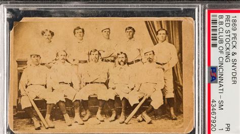 Rare 1869 Cincinnati Red Stockings Team Cdv Sells For 22k