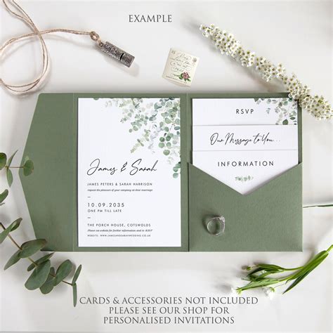 Diy Pocketfold Envelopes Sage Green 300gsm 5x7 Etsy Uk