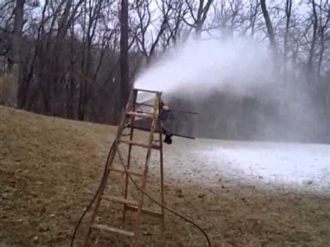 I was only powering one nozzle ( nuculization). Backyard snowmaking - YouTube