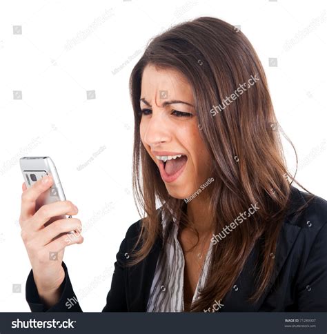 Angry Young Business Woman Yelling Her Stock Photo 71289307 Shutterstock