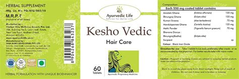 Order Al Ayurvedic Life Kesho Vedic 60 Tablets Pack Of 5 Online