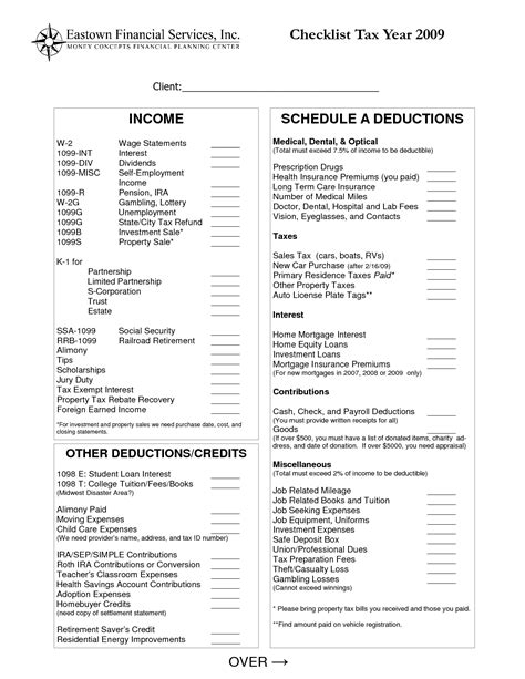 Tax Deduction Checklist Hot Sex Picture