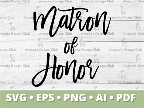 Matron Of Honor Svg Wedding Cut File Bridal Party Svg Etsy